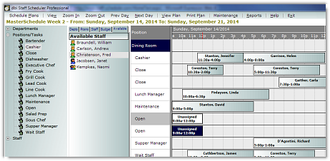 DBI Staff Scheduler Pro - Resource Availability